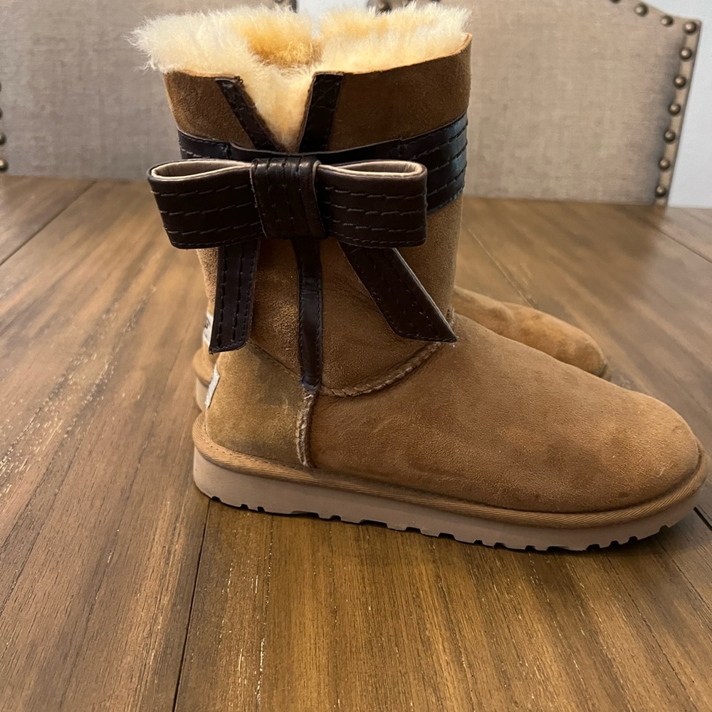 UGG Tan Suede Boots with Textured Sole